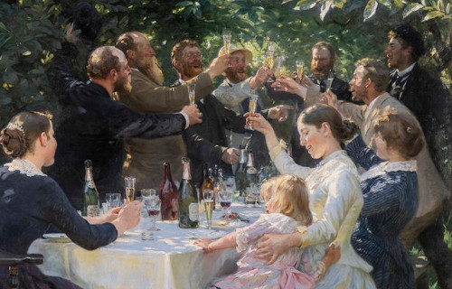people toasting at a party